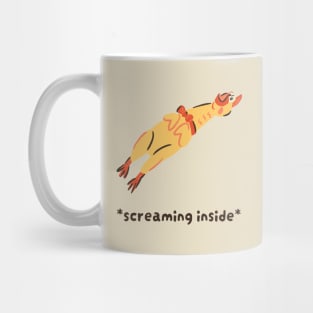 Funny Chicken Screaming Inside Mug